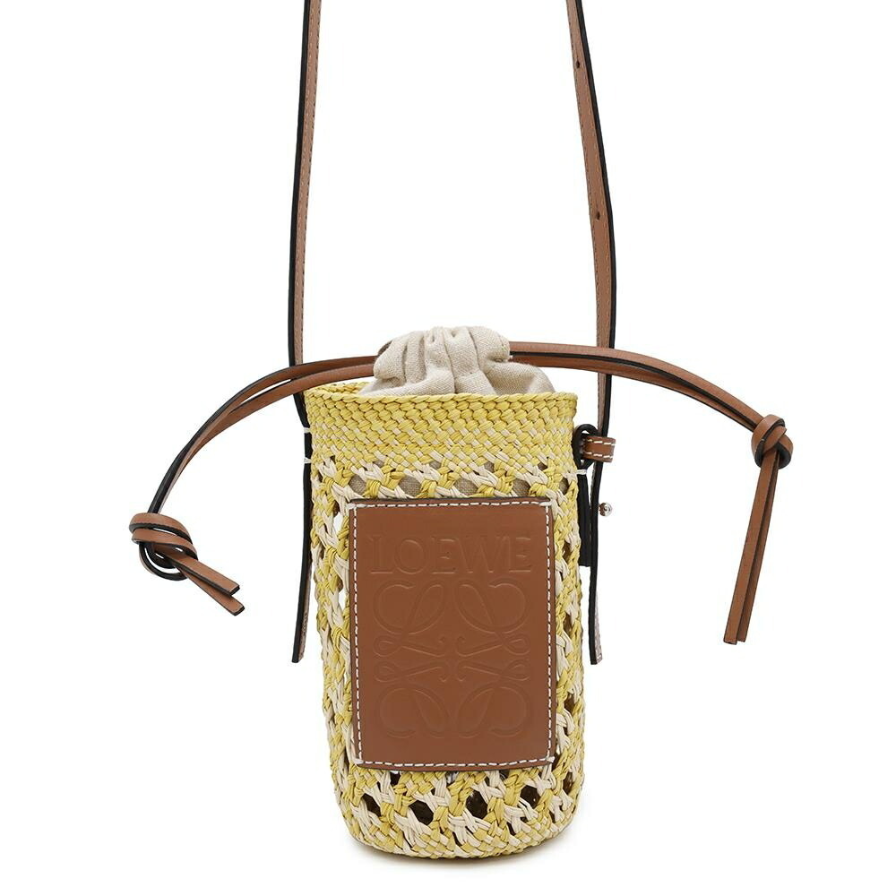 Loewe Shoulder Bag Cylinder Pocket Raffia Pouch